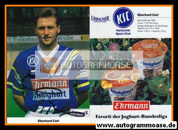 Autogramm Fussball | Karlsruher SC | 1991 | Eberhard CARL