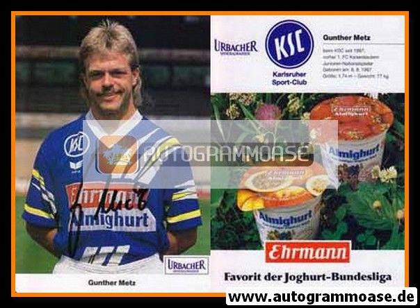 Autogramm Fussball | Karlsruher SC | 1991 | Gunther METZ