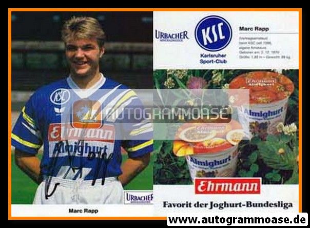Autogramm Fussball | Karlsruher SC | 1991 | Marc RAPP