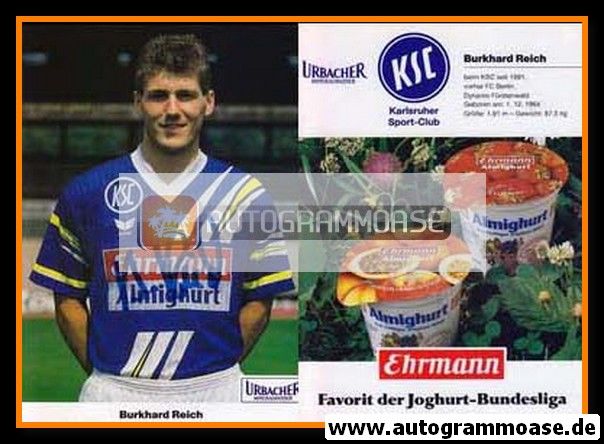 Autogramm Fussball | Karlsruher SC | 1991 | Burkhard REICH