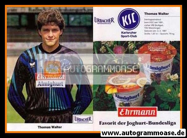 Autogramm Fussball | Karlsruher SC | 1991 | Thomas WALTER