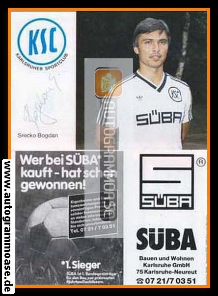 Autogramm Fussball | Karlsruher SC | 1986 | Srecko BOGDAN