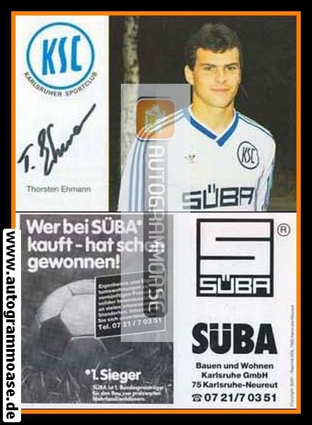 Autogramm Fussball | Karlsruher SC | 1986 | Thorsten EHRMANN