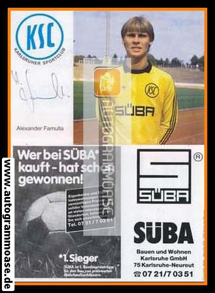 Autogramm Fussball | Karlsruher SC | 1986 | Alexander FAMULLA