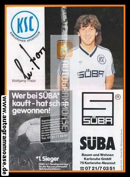 Autogramm Fussball | Karlsruher SC | 1986 | Wolfgang TRAPP