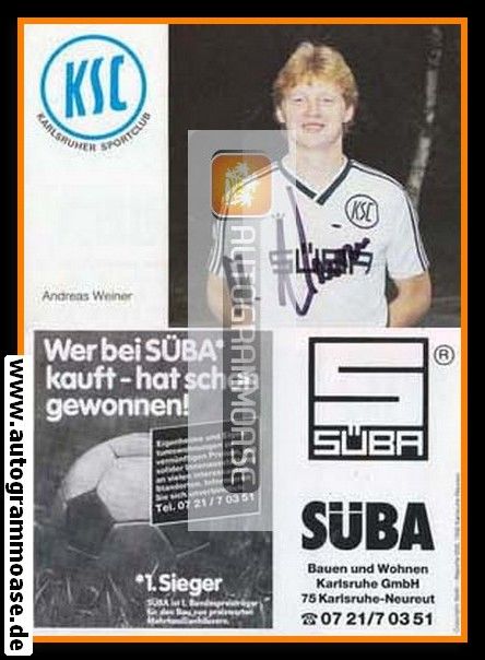 Autogramm Fussball | Karlsruher SC | 1986 | Andreas WEINER