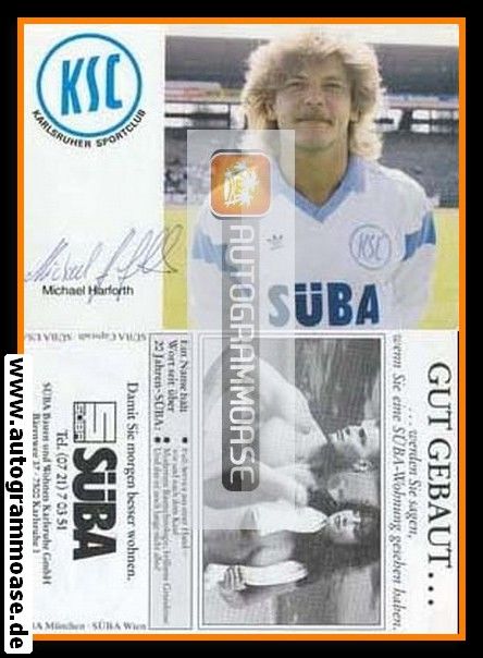Autogramm Fussball | Karlsruher SC | 1987 | Michael HARFORTH