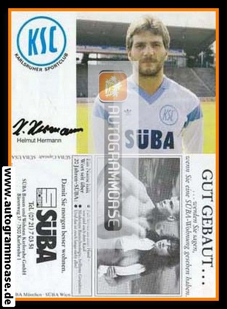Autogramm Fussball | Karlsruher SC | 1987 | Helmut HERMANN