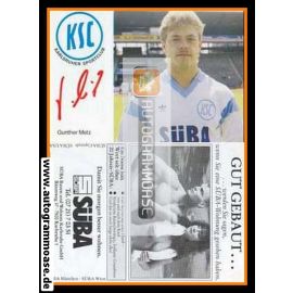 Autogramm Fussball | Karlsruher SC | 1987 | Gunther METZ