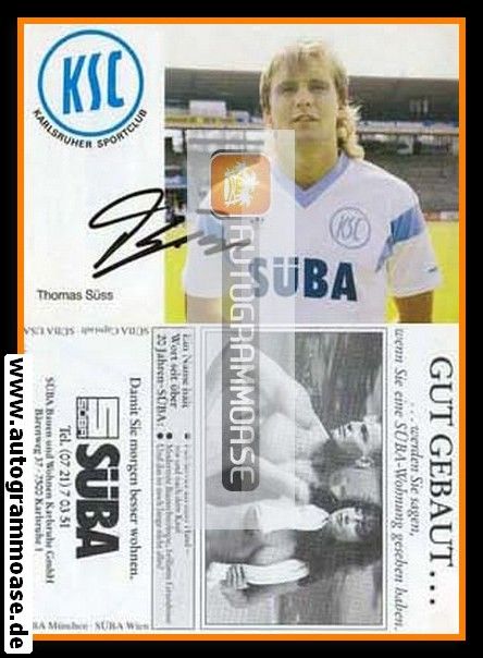 Autogramm Fussball | Karlsruher SC | 1987 | Thomas SÜSS