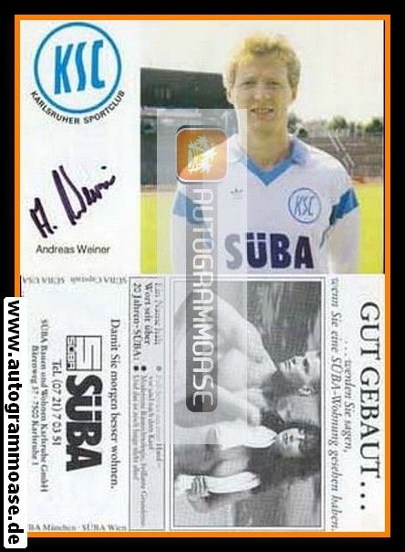 Autogramm Fussball | Karlsruher SC | 1987 | Andreas WEINER
