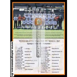 Mannschaftskarte Fussball | Karlsruher SC | 1987