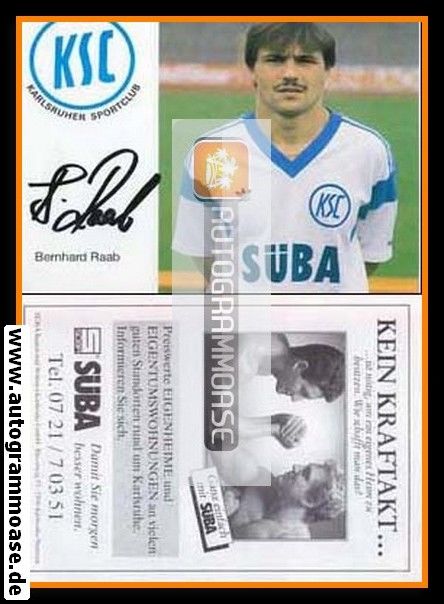 Autogramm Fussball | Karlsruher SC | 1988 | Bernhard RAAB