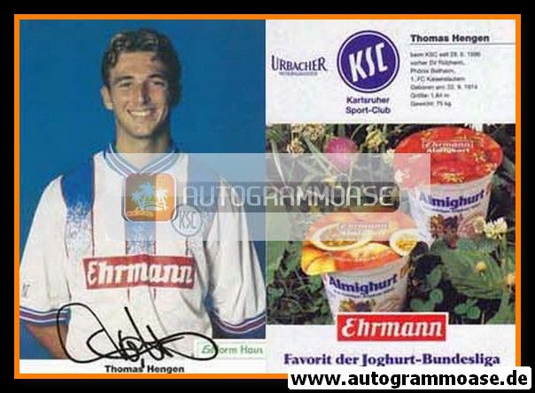 Autogramm Fussball | Karlsruher SC | 1996 | Thomas HENGEN