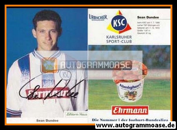 Autogramm Fussball | Karlsruher SC | 1996 | Sean DUNDEE