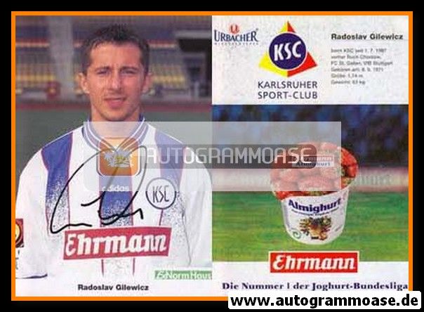 Autogramm Fussball | Karlsruher SC | 1997 | Radoslav GILEWICZ