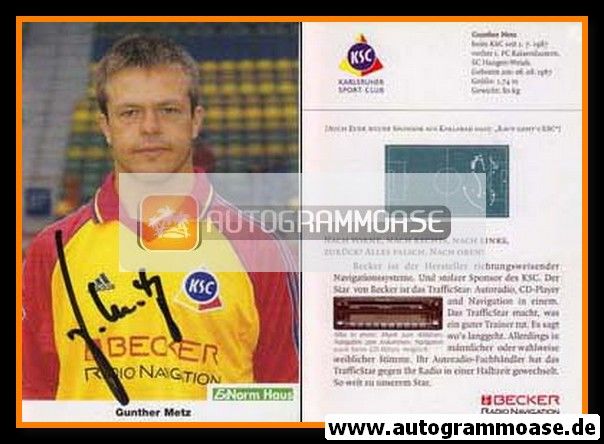 Autogramm Fussball | Karlsruher SC | 1998 | Gunther METZ