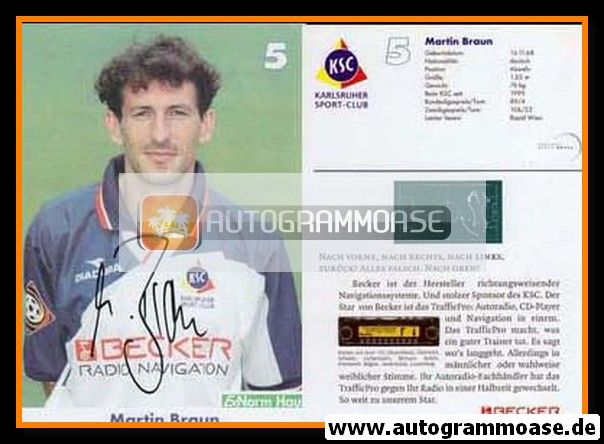 Autogramm Fussball | Karlsruher SC | 1999 | Martin BRAUN