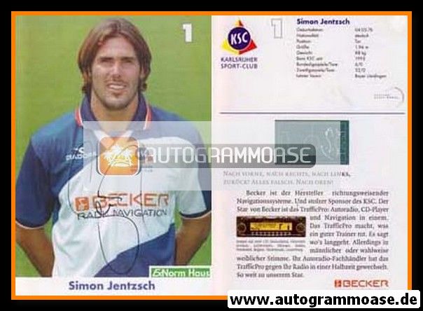 Autogramm Fussball | Karlsruher SC | 1999 | Simon JENTZSCH