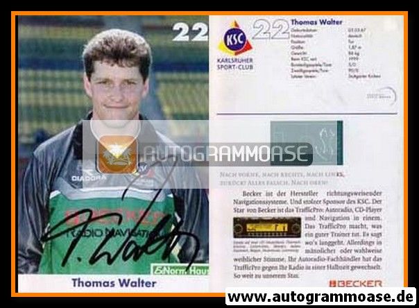 Autogramm Fussball | Karlsruher SC | 1999 | Thomas WALTER