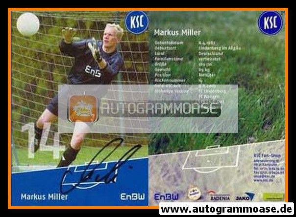 Autogramm Fussball | Karlsruher SC | 2004 | Markus MILLER
