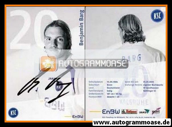 Autogramm Fussball | Karlsruher SC | 2006 | Benjamin BARG
