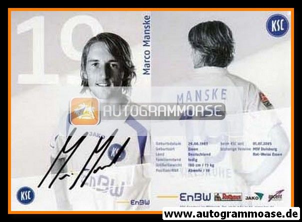 Autogramm Fussball | Karlsruher SC | 2006 | Marco MANSKE
