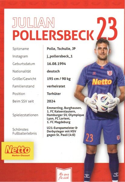 Autogramm Fussball | SSV Jahn Regensburg | 2025 | Julian POLLERSBECK