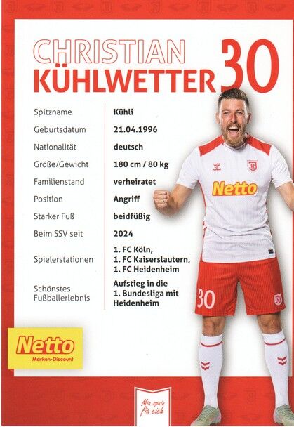 Autogramm Fussball | SSV Jahn Regensburg | 2025 | Christian KÜHLWETTER