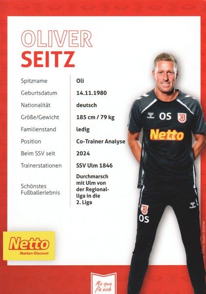 Autogramm Fussball | SSV Jahn Regensburg | 2025 | Oliver SEITZ