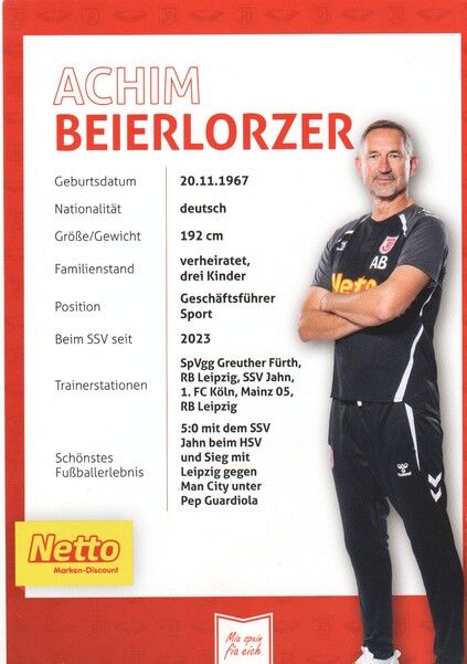 Autogramm Fussball | SSV Jahn Regensburg | 2025 | Achim BEIERLORZER