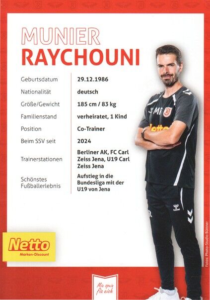 Autogramm Fussball | SSV Jahn Regensburg | 2025 | Munier RAYCHOUNI
