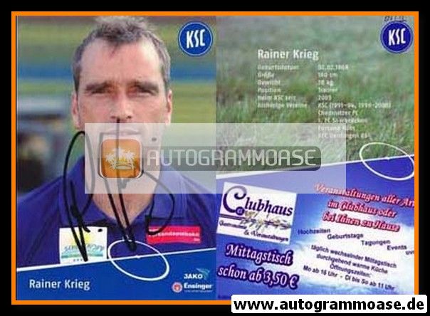 Autogramm Fussball | Karlsruher SC II | 2006 | Rainer KRIEG