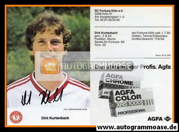 Autogramm Fussball | Fortuna Köln | 1985 | Dirk KURTENBACH