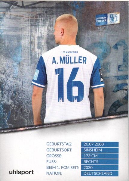 Autogramm Fussball | 1. FC Magdeburg | 2021 | Andreas MÜLLER