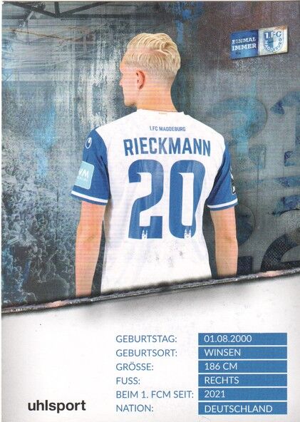 Autogramm Fussball | 1. FC Magdeburg | 2021 | Julian RIECKMANN
