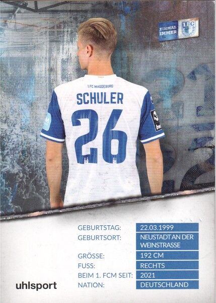 Autogramm Fussball | 1. FC Magdeburg | 2021 | Luca SCHULER