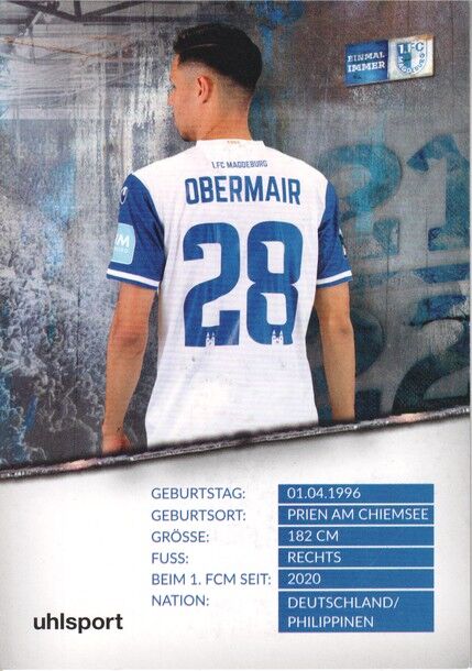 Autogramm Fussball | 1. FC Magdeburg | 2021 | Raphael OBERMAIR