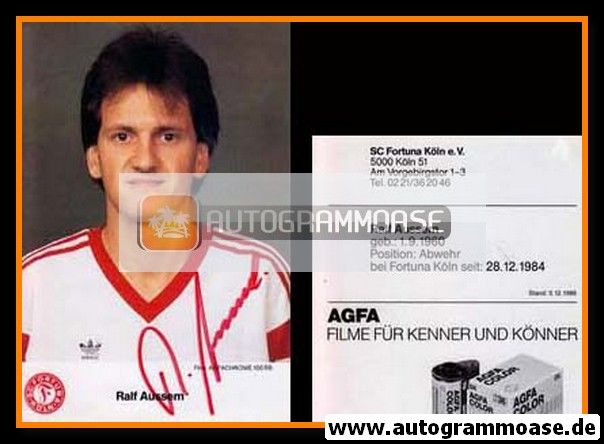 Autogramm Fussball | Fortuna Köln | 1986 | Ralf AUSSEM