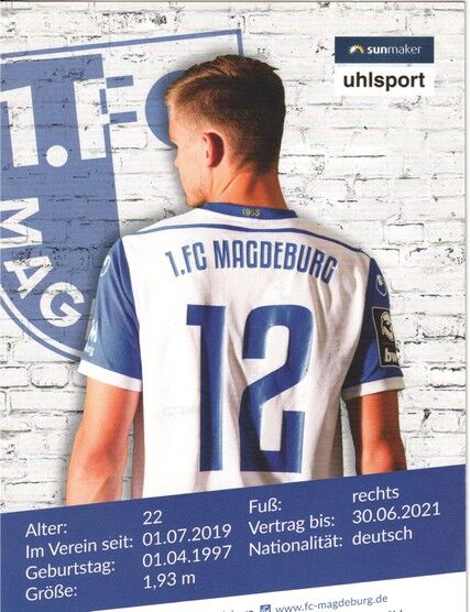 Autogramm Fussball | 1. FC Magdeburg | 2019 | Morten BEHRENS
