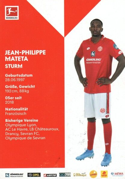 Autogramm Fussball | FSV Mainz 05 | 2019 | Jean-Philippe MATETA