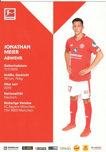 Autogramm Fussball | FSV Mainz 05 | 2019 | Jonathan MEIER