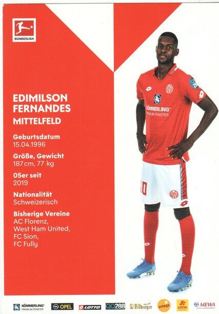 Autogramm Fussball | FSV Mainz 05 | 2019 | Edimilson FERNANDES