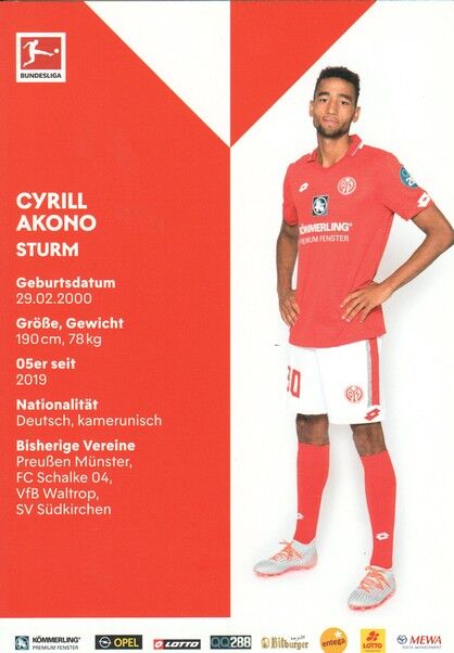 Autogramm Fussball | FSV Mainz 05 | 2019 | Cyrill AKONO