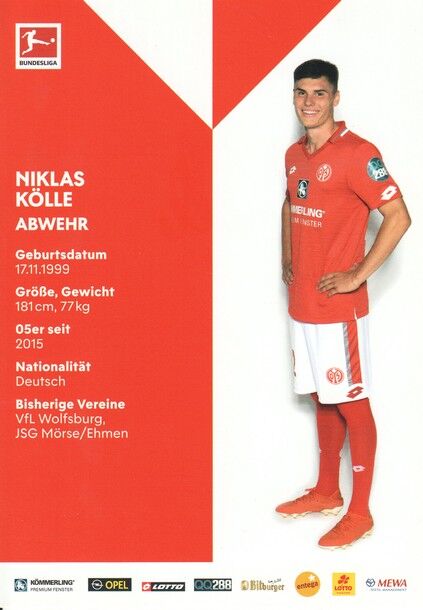 Autogramm Fussball | FSV Mainz 05 | 2019 | Niklas KÖLLE