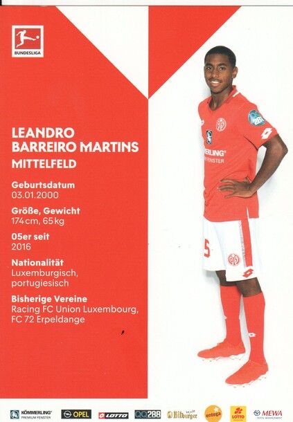 Autogramm Fussball | FSV Mainz 05 | 2019 | Leandro BARREIRO MARTINS
