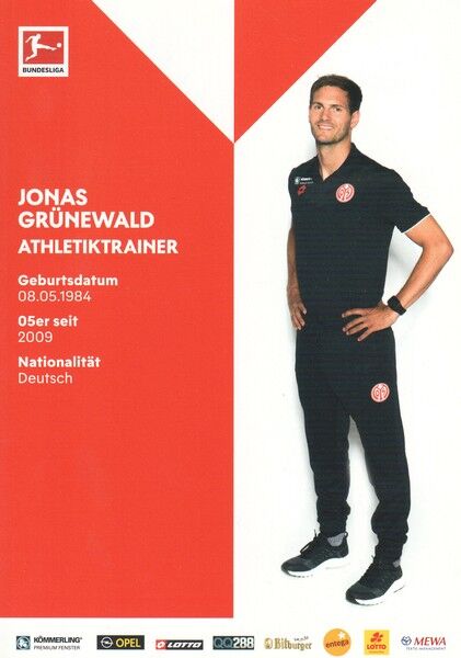 Autogramm Fussball | FSV Mainz 05 | 2019 | Jonas GRÜNEWALD