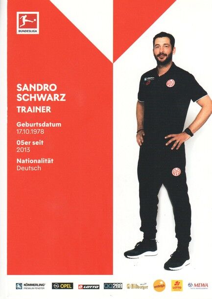 Autogramm Fussball | FSV Mainz 05 | 2019 | Sandro SCHWARZ
