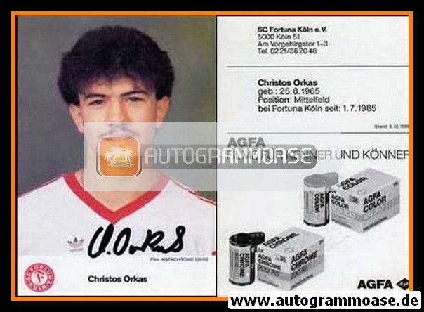 Autogramm Fussball | Fortuna Köln | 1986 | Christos ORKAS