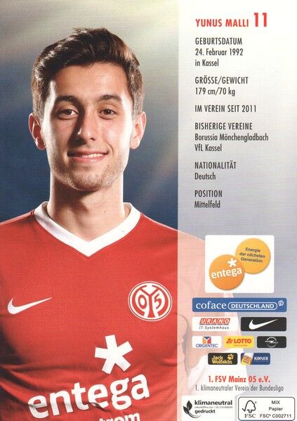 Autogramm Fussball | FSV Mainz 05 | 2012 | Yunus MALLI